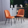 Set of 2,4,6 Velvet Suede Dining Chairs Upholstered seat Ergnomic with Metal Leg