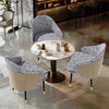 2Pcs Dining Chairs Skin-friendly Linen Fabric Seat Metal Legs Kitchen Chair Home