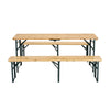 3pcs Garden Folding Table Chair Set Beer Table Wooden Bench Trestle Dining Seat