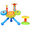 Kids Musical Instrument Electronic Rock Band Big Drum Set w/ Microphone Chair