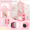 3-in-1 Jewelry Storage Organizer with Full Length Dress-up Mirror-Pink
