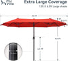 13ft Large Parasols Patio Umbrella Outdoor Umbrella Double-Sided Market Umbrella