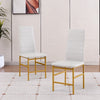 6pcs White High Back Faux Leather Dining Chairs Golden Footrest Bar Dining Room