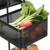 Vegetable Shelf Rack Tier Mobile Kitchen Utility Rotating Storage 6 Cart Trolley
