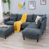 L-Shaped Corner Sofa, Sectional Couch with Built-in USB Port Chaise