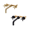 Bathroom Brass 2 Handle Wall Mounted Swivel Spout Faucet Basin Mixer Taps UK