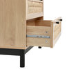 Chest Of 3 Drawer Sideboard Cabinet Storage Unit Bedroom Rattan with Black Metal