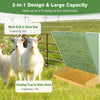 Goat Sheep Horse Heavy-Duty Wall-Mounted Hay Rack 2-in-1 Hay & Grain Feeder
