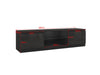 Modern TV Unit Stand Cabinet Black High Gloss Doors & Matt Body with LED Lights