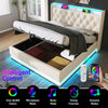 OTTOMAN LIFT UP STORAGE BED UPHOLSTERED BED FRAME DOUBLE & KING SIZE 4FT6 5FT