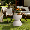 FATIVO Round Terrazzo Side Table Accent Table Outdoor Bar Stool Patio Deck Table