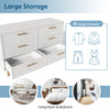 CHEST OF 6 DRAWERS WOODEN BEDROOM HOME FURNITURE CLOTHING STORAGE UNIT WHITE