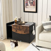 Cat Litter Box Enclosure Indoor Cat House Side Cabinet Nightstand w/Drawer