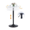 2x PU Leather Bar Stools&Round MDF Top Chromed Base Bar Table Height Adjustable