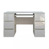 White High Gloss Dressing Table 6 Drawers Vanity Makeup/Computer Table Desk