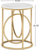 Tribesigns Modern Round End Table, Faux Marble Sofa Side Table, Coffee Table