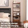Home Organizer 6-Tier Storage Cabinet Tall Nightstand w/ 5 Open Shelf