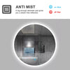 Round Bathroom Mirror with Bluetooth 3 LED Lights Illuminated Demister