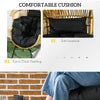 Rattan Leisure Chair w/ Cushion, Garden Egg Chair with Headrest, Sand
