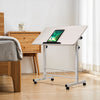 Overbed Bedside Desk Rolling PC Laptop Stand Tilting Table with Wheel Adjustable