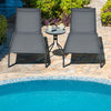 Garden Sun Lounger 6 Positions Adjustable Chaise Lounge Deck Sunbed