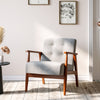 Modern 1 Seater Fabric Retro Sofa Armchair Linen Wooden Frame Foam Seat Cushion