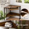 Corner Desk Small Computer Desk with Power Outlets & Keyboard Tray