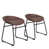Set of 2 Bar Stool Vintage Rustic Kitchen Pub Bar Chairs High Back Sunken Seat