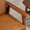 2 Pack Accent Chair PU Leather Armchair for Living Room Brown