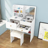 LARGE DRESSING TABLE WITH MIRROR DRAWERS STOOL VANITY SET BEDROOM MAKEUP TABLE