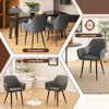 PU Leather Leisure Dining Chair Set of 2 w/Wide Seat & Armrests