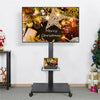 32-70" Height Adjustable Rolling Floor TV Stand Cart with Display Shelf