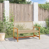 Garden Bench Outdoor Chair Beige Poly Rattan and Acacia Wood