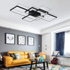 Frame Hpmnuan Light Pendant Living LED Modern Room Chandelier Lamp Ceiling Black