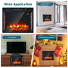 Recessed Electric Fireplace 2000W Wall Mounted Fire Heater with 7 Flame Color
