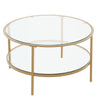 Glass Coffee Table w/ Storage Rack Modern Living Room Furniture Tea Coffee Table