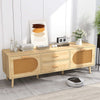 Boho Entertainment Center Media Console Table-Natural