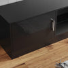 Black High Gloss 150cm TV Stand Cabinet with LED Lights 2 Doors for Living Room