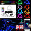 RGB LED Car Strip Light Interior Kit Fiber Optic Ambient Atmosphere Light Bulbs
