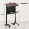 Rolling Podium Stand Height Adjustable Lectern Table with Tilted