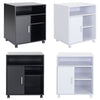 Wood Open Shelf Printer Stand Office File Storage Cabinet Side Table with Wheels
