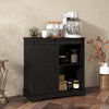 Sliding Barn Door Sideboard Storage Cabinet Coffee Bar TV Stand Farmhouse Style