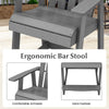 Outdoor Bar Stool HDPE Garden Patio Chair Pub Chair Tall Adirondack Chair Grey