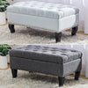 80cm Fabric Linen Padded Seat Stool Coffee Table Sofa Ottoman Footstool Bench