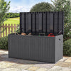 Dark Grey Garden Storage Box 430L Plastic Outdoor Patio Lockable Waterproof Lid