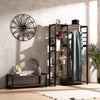 Wooden Wardrobe Hanging Rail Shelves Clothes Storage Cupboard Hallway Shoe Rack