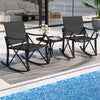 3 Piece Patio Rocking Set 2 Rocking Chairs w/ Side Table-Black