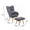 Modern Wing Back Armchair Lounge Chair Single Sofa With Footstool & Waist Pillow