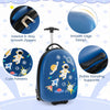 Kids Rolling Luggage Children Hard Cabin Shell Carry On Suitcase-Blue