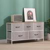 5 Drawers Chest of Drawers with Wood Tabletop Fabric Drawers for Bedroom